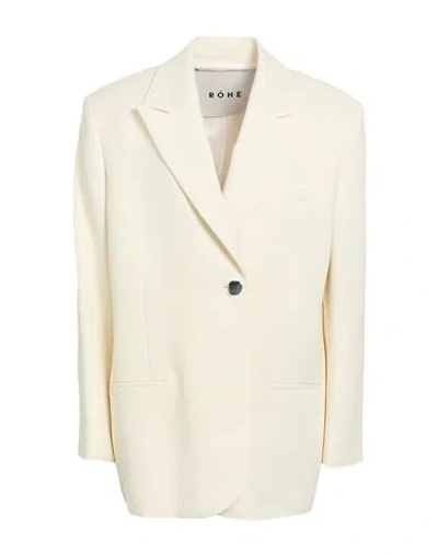 Rohe Róhe Woman Blazer Ivory Size 8 Viscose, Elastane In Neutral