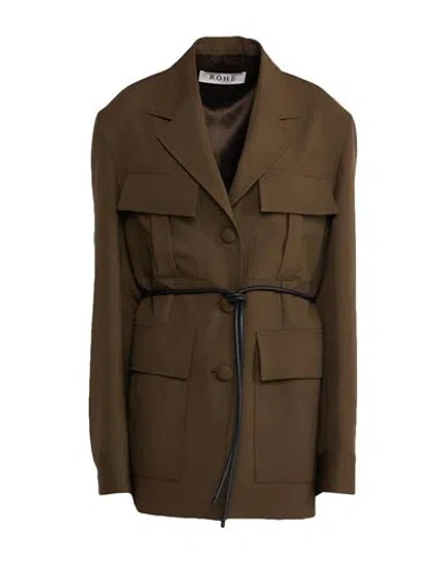 Rohe Róhe Woman Jacket Military Green Size 10 Virgin Wool
