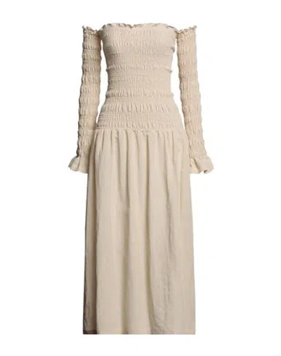 Rohe Róhe Woman Midi Dress Cream Size 4 Cotton, Linen In White