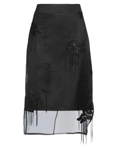 Rohe Róhe Woman Midi Skirt Black Size 12 Silk