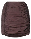 Rohe Róhe Woman Mini Skirt Chocolate Brown Size 8 Polyamide, Silk In Brown