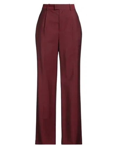 Rohe Róhe Woman Pants Burgundy Size 10 Virgin Wool, Mohair Wool