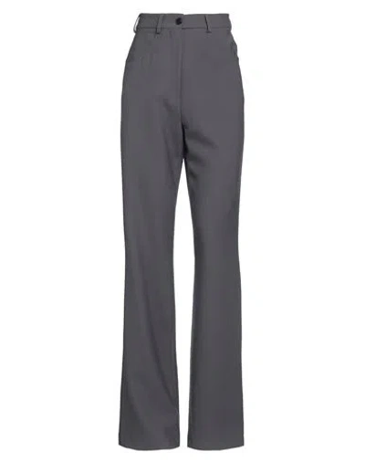 Rohe Róhe Woman Pants Lead Size 10 Cotton, Virgin Wool, Elastane In Grey