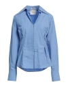 Rohe Róhe Woman Shirt Azure Size 8 Cotton In Blue