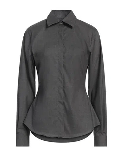 Rohe Róhe Woman Shirt Lead Size 10 Virgin Wool, Elastane