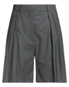 Rohe Róhe Woman Shorts & Bermuda Shorts Charcoal Size 12 Virgin Wool, Elastane