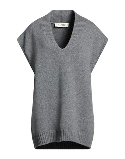 Rohe Róhe Woman Sweater Grey Size 14 Wool, Cashmere In Gray