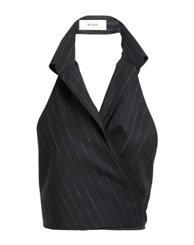 Rohe Róhe Woman Top Black Size 8 Virgin Wool, Elastane