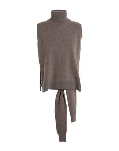 Rohe Róhe Woman Turtleneck Taupe Size 4 Merino Wool, Cashmere, Elastane In Gray