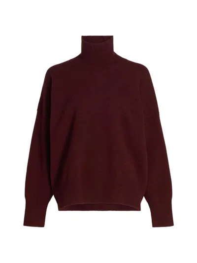 Rohe Women's Classic Turtleneck Wool Sweater In Burgundy