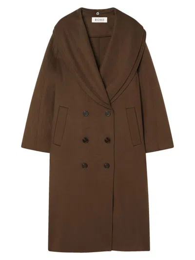 ROHE WOMEN'S DOUBLE-FACED WOOL SCARF COAT