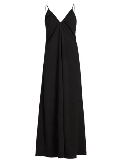 Rohe Women's Hammered Silk V-neck Maxi Dress In Black