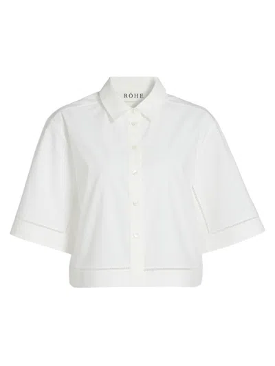 Rohe Women's Ladder Embroidered Poplin Shirt In White