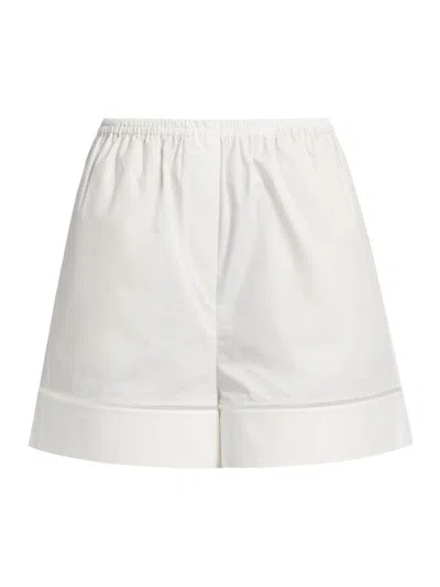 Rohe Women's Ladder Embroidered Poplin Shorts In Transparent