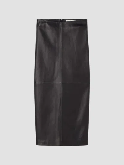 Rohe Paneled Leather Midi Skirt In Black