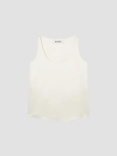 Rohe Women's Satin Scoopneck Sleeveless Top In White