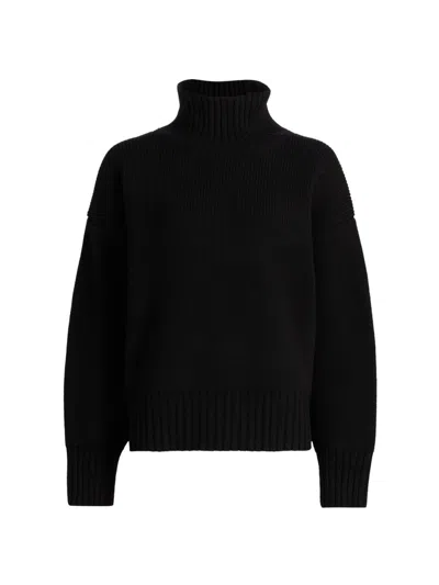 Rohe Women's Sculptural Compact Wool Turtleneck In Black