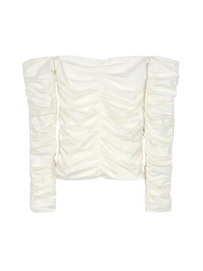 Rohe Women's Smocked Off-shoulder Top In Off White In Beige