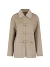 Rohe Pankou Pointed Collar Wool-blend Jacket In Brown