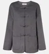 Rohe Mandarin Double Faced Wool Jacket Mid Grey Melange In Gray