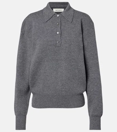 Rohe Róhe Wool And Cashmere Polo Sweater In Gray