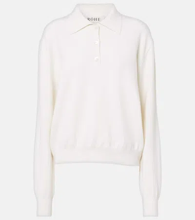 Rohe Wool And Cashmere Polo Sweater In White