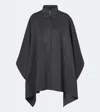 Rohe Pankou Wool And Cashmere-blend Cape In Gray