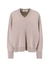 Rohe Róhe Taupe Cashmere-wool Convertible Sweater With Ribbed Details In Brown
