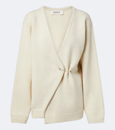 Rohe Róhe Wool And Cashmere Wrap Cardigan In White