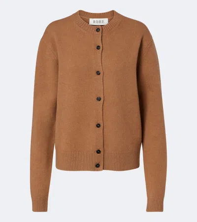 Rohe Róhe Wool And Cashmere-blend Cardigan In Brown