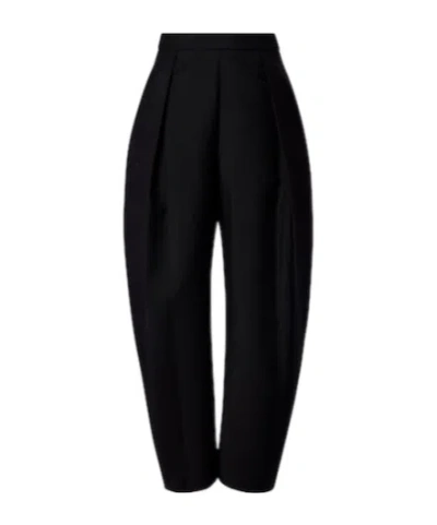 Rohe Wool And Mohair Barrel Pants In Black