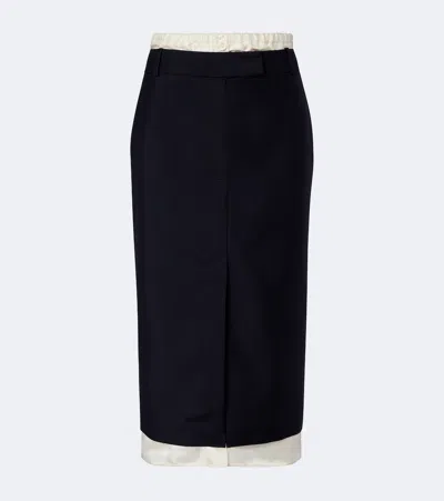 Rohe Patchwork Midi Skirt In Black
