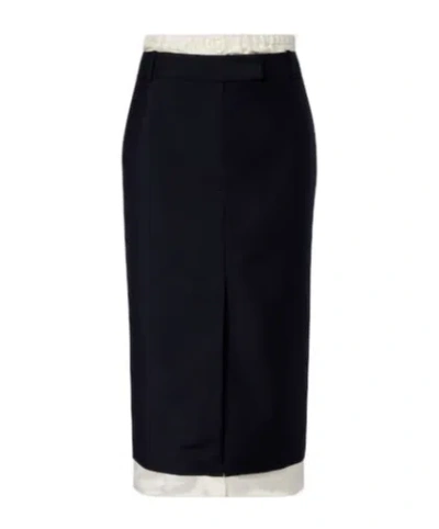 Rohe Wool And Mohair Midi Skirt In Black