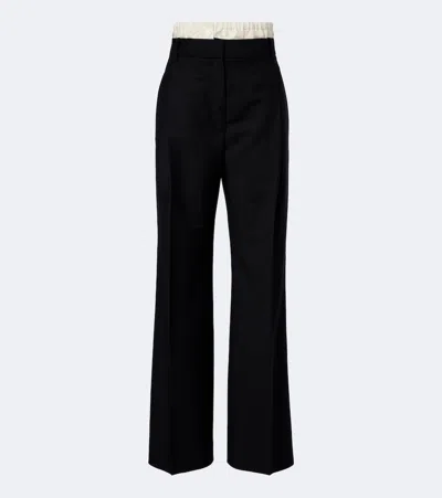 Rohe Róhe Wool And Mohair Wide-leg Pants In Black