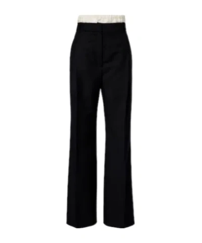 Rohe Wool And Mohair Wide-leg Pants In Black
