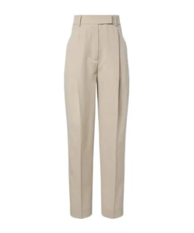 Rohe Wool And Silk-blend Straight Pants In Neutral