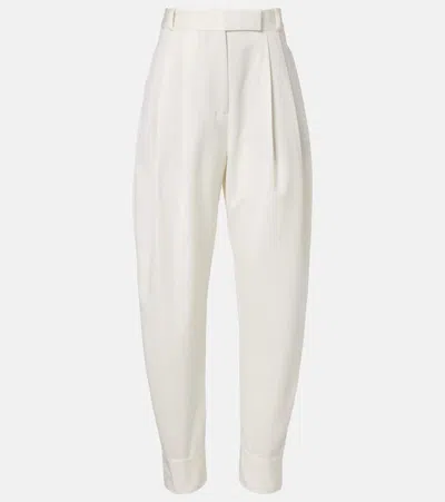 Rohe Wool-blend Barrel-leg Pants In White