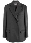 Rohe Grey Double-breasted Jacket With Notched Revers In Wool Blend Woman In Grey