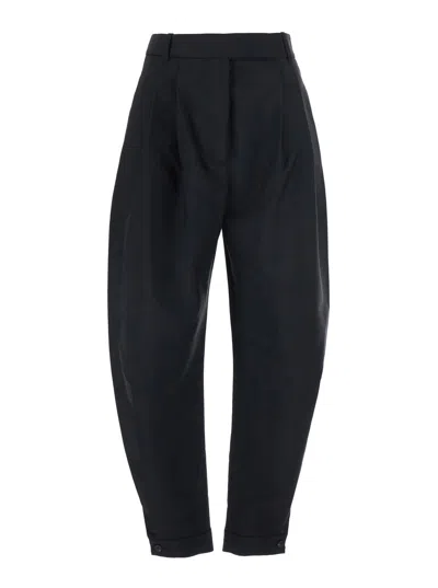 Rohe Wool Blend Relaxed-fit Cuff Hem Pants In Black