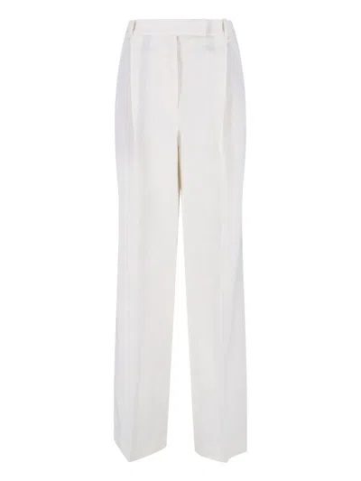 Rohe Wool Blend Straight Pants In White