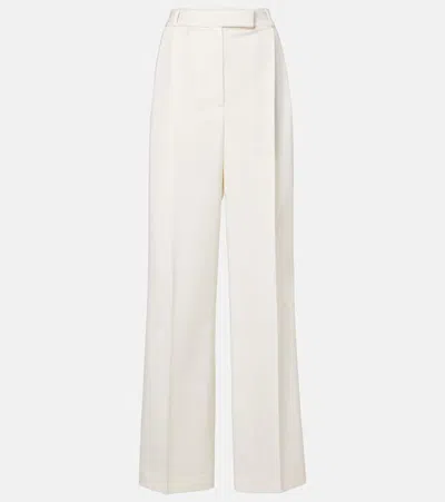 Rohe Róhe Wool-blend Wide-leg Pants In White