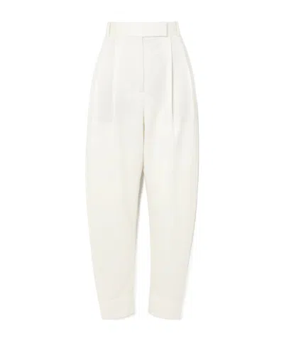 Rohe Wool Blend Wide-leg Casual Pants In White
