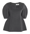 Rohe Wool-cashmere Peplum Top In Gray