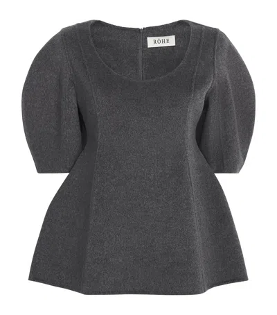 Rohe Wool-cashmere Peplum Top In Gray