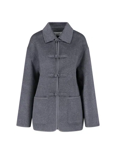 Rohe Wool Cashmere Toggle Coat In Gray