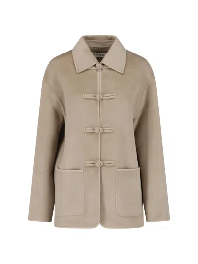 Rohe Wool Cashmere Toggle Jacket In Brown