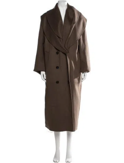 Pre-owned Rohe Wool Coat W/ Tags In Brown