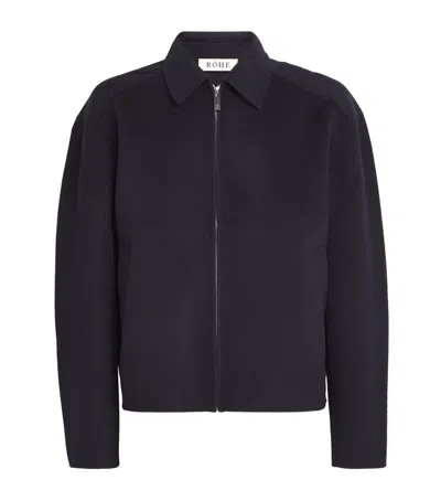 Rohe Wool Double-faced Shirt Jacket In Navy