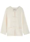 Rohe Mandarin Silk Long Sleeve Top In Off White