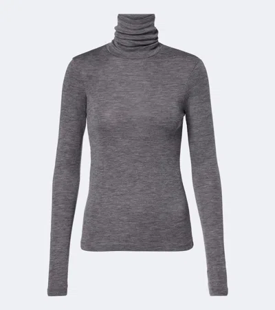 Rohe Róhe Wool Jersey Turtleneck Top In Gray